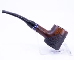 Dapper İşlemeli 9mm Filtreli Poker Pipo (Mavi Bilezik) 06