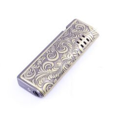 Promise İşlemeli Eskitme Pirinç Rengi Çakmak