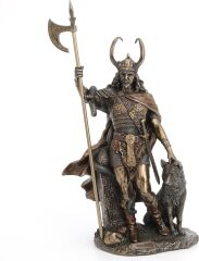 Bronz İskandinav Tanrısı Loki Kötülük ve Kurnazlık Tanrısı Heykel Biblo Ev Dekoru