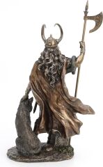 Bronz İskandinav Tanrısı Loki Kötülük ve Kurnazlık Tanrısı Heykel Biblo Ev Dekoru