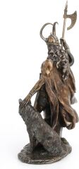 Bronz İskandinav Tanrısı Loki Kötülük ve Kurnazlık Tanrısı Heykel Biblo Ev Dekoru