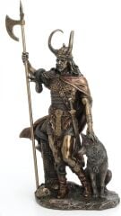 Bronz İskandinav Tanrısı Loki Kötülük ve Kurnazlık Tanrısı Heykel Biblo Ev Dekoru