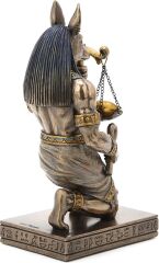 Terazisi ile Diz Çökmüş Anubis Antik Mısır Tanrısı Heykel Biblo Dekor