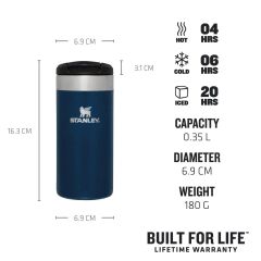 Stanley The AeroLight Transit Termos Bardak 0.35 Lt - (12 OZ) Royal Blue Metallic
