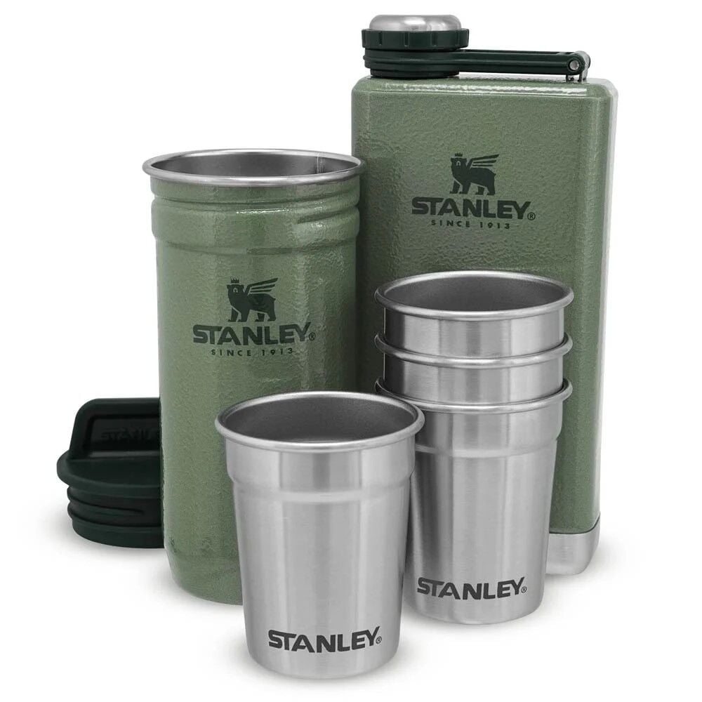 Stanley Adventure Çelik Shot Bardak ve Matara Seti - Hammertone Green