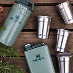 Stanley Adventure Çelik Shot Bardak ve Matara Seti - Hammertone Green
