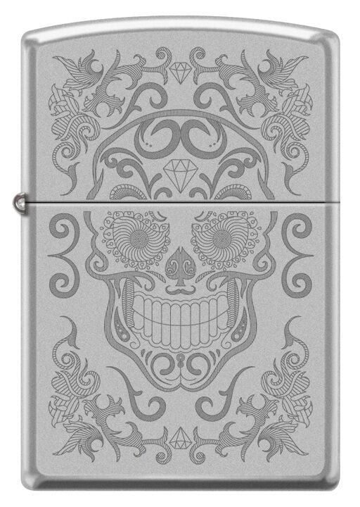 Zippo Satin Chrome Skull Dizayn Çakmak