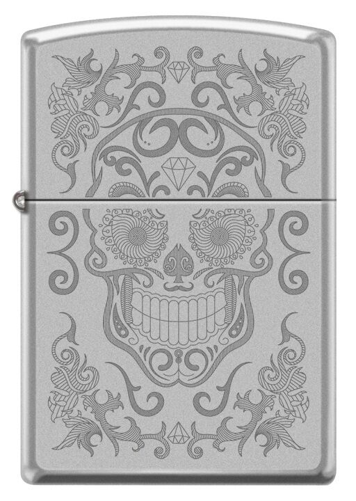 Zippo Satin Chrome Skull Dizayn Çakmak