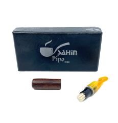 Şahin 9mm Filtreli 8mm Uçlu Akrilik Saplı Ağızlık - Kahverengi - 2583