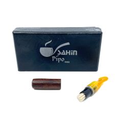 Şahin 9mm Filtreli 8mm Uçlu Akrilik Saplı Ağızlık - Kahverengi - 2583
