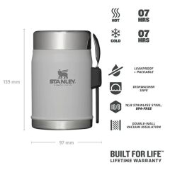 Stanley Klasik Paslanmaz Çelik Yemek Termosu Kaşıklı 0,40 LT - Ash