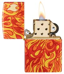 Zippo Fire Design 540 çakmak, tamburlu pirinçten