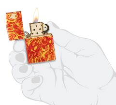 Zippo Fire Design 540 çakmak, tamburlu pirinçten