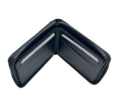 Kayader BONS Collection Fermuarlı Deri Cüzdan - Siyah