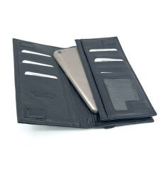 1763  Kayader BONS Collection Telefon Bölmeli Deri Cüzdan - Siyah