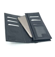 1763  Kayader BONS Collection Telefon Bölmeli Deri Cüzdan - Siyah