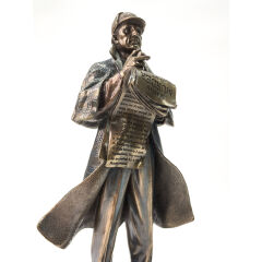 Sherlock Holmes Bronz Heykel Biblo Dekor
