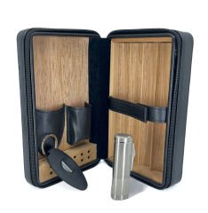 Cohiba Siyah Puro Taşıma Çantası Çakmak Kesici Set