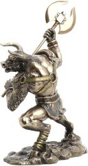 Yarı İnsan Yarı Boğa Mitolojik Canavar Minotor Heykel Biblo Dekor