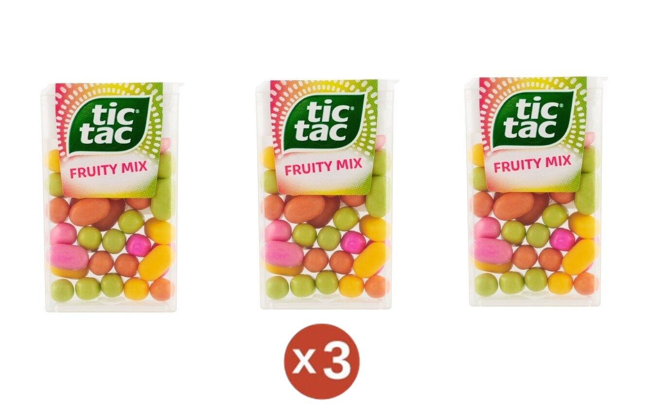 Tic Tac 3'lü Set - Karışık Meyve Aromalı Fruity Mix Aromalı Şeker