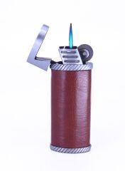 Kiremit Rengi Deri Kaplama Jet Alev Puro Çakmağı