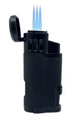 Parmida Üçlü Pürmüz Alevli Siyah Puro Çakmağı – Dahili Punch (Delici)