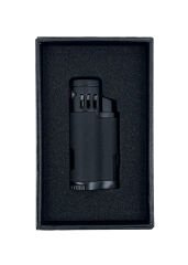 Parmida Üçlü Pürmüz Alevli Siyah Puro Çakmağı – Dahili Punch (Delici)