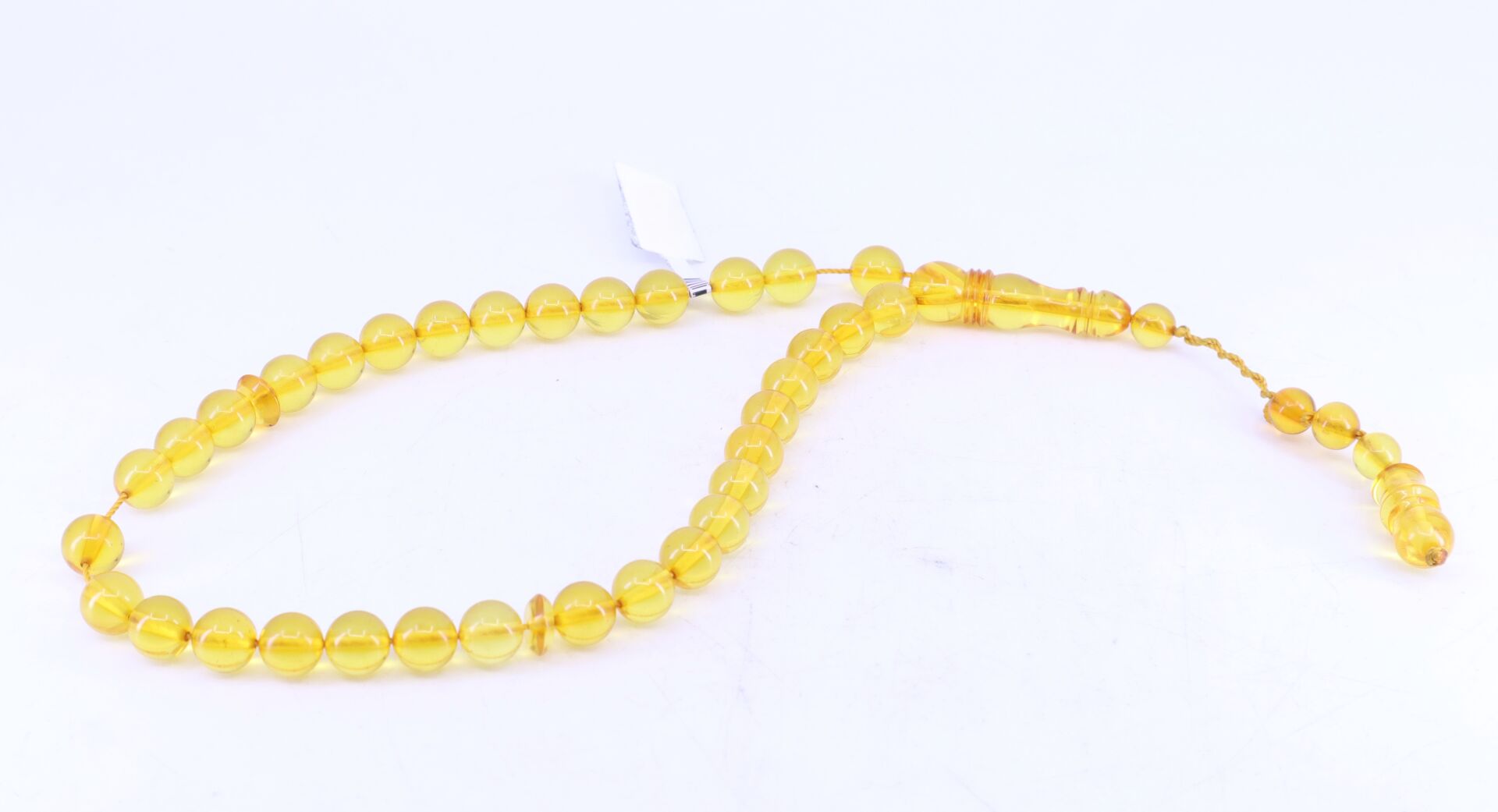 Arpa Kesim Sıkma Kehribar Tesbih 7,5 x 7,5 mm 0998