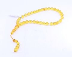 Arpa Kesim Sıkma Kehribar Tesbih 7,5 x 7,5 mm 0998