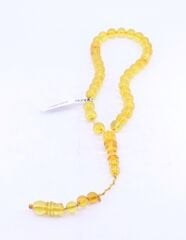 Arpa Kesim Sıkma Kehribar Tesbih 7,5 x 7,5 mm 0998