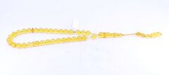 Arpa Kesim Sıkma Kehribar Tesbih 7,5 x 7,5 mm 0998