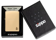 Zippo Zırh Serisi Flame Çakmak - Doldurulabilir - Hediye Kutusu - Metal - ABD'de Üretilmiştir