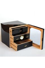 Parmida Humidor Puro Saklama Kutusu Üç Çekmeceli - Siyah