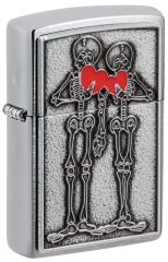 Zippo Unisex Adult Love Lighters, Couple Love Emblem Bruahed Chrome
