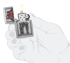 Zippo Unisex Adult Love Lighters, Couple Love Emblem Bruahed Chrome