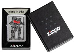 Zippo Unisex Adult Love Lighters, Couple Love Emblem Bruahed Chrome