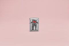 Zippo Unisex Adult Love Lighters, Couple Love Emblem Bruahed Chrome