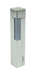 Slim Kare Metal Çakmak - Krom - Taşlı Gazlı Model 2