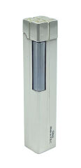 Slim Kare Metal Çakmak - Krom - Taşlı Gazlı Model 2