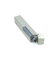 Slim Kare Metal Çakmak - Krom - Taşlı Gazlı Model 2