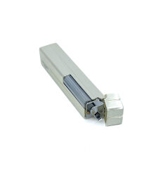 Slim Kare Metal Çakmak - Krom - Taşlı Gazlı Model 2