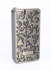 Mum Alev - Soft Flame Metal Kasa Çakmak - Gravür İşlemeli Bronz