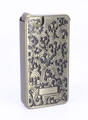 Mum Alev - Soft Flame Metal Kasa Çakmak - Gravür İşlemeli Bronz