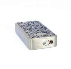 Mum Alev - Soft Flame Metal Kasa Çakmak - Gravür İşlemeli Bronz