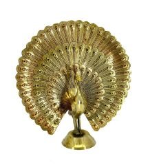 Vintage Görünümlü Dekoratif Tavus Kuşu Pirinç Biblo