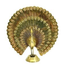 Vintage Görünümlü Dekoratif Tavus Kuşu Pirinç Biblo