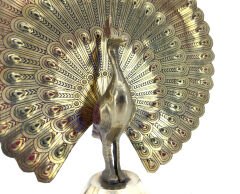 Vintage Görünümlü Dekoratif Tavus Kuşu Pirinç Biblo