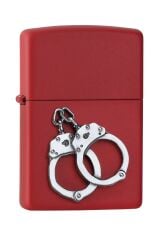 Zippo Kelepçe - Handcuffs Emblem Dizayn Çakmak - Red Matte