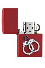 Zippo Kelepçe - Handcuffs Emblem Dizayn Çakmak - Red Matte