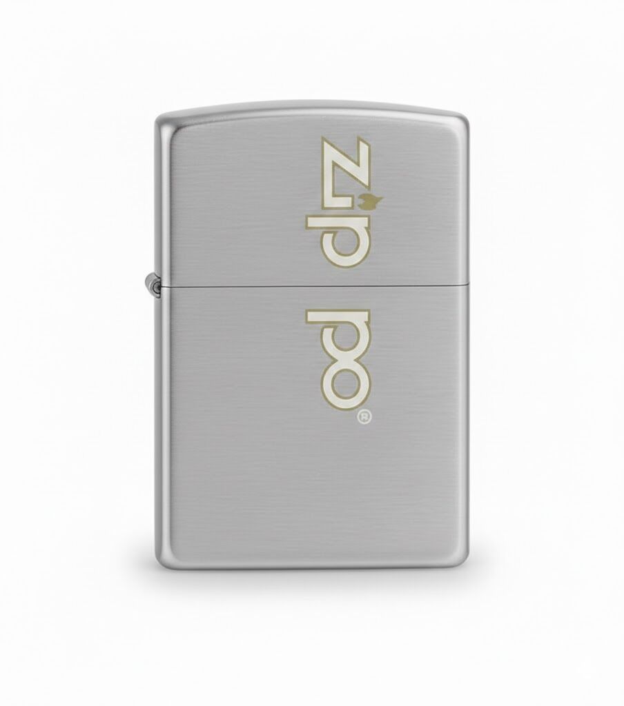 Zippo Brushed Chrome Retro Logo Dizayn Çakmak